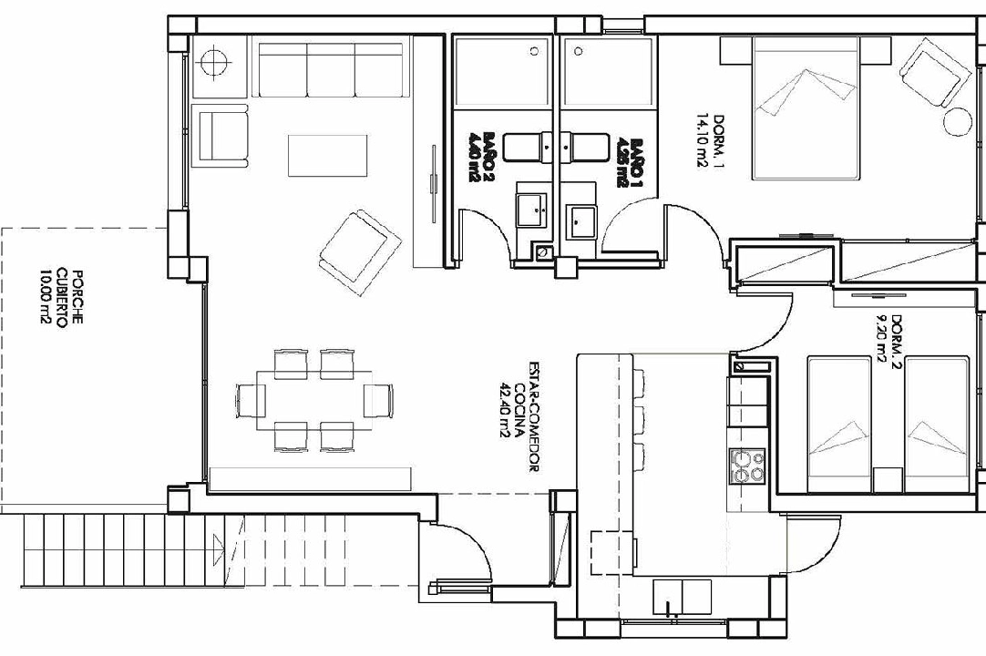 Erdgeschoss Apartment in San Miguel de Salinas te koop, woonoppervlakte 92 m², Staat Eerste bewoning, 3 slapkamer, 2 badkamer, Zwembad, ref.: HA-SMN-205-A01-3