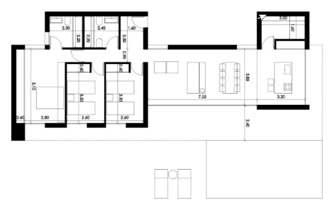 Villa in Denia(Santa lucia) te koop, woonoppervlakte 165 m², Airconditioning, grondstuk 1167 m², 3 slapkamer, 2 badkamer, ref.: BP-3493DEN-4