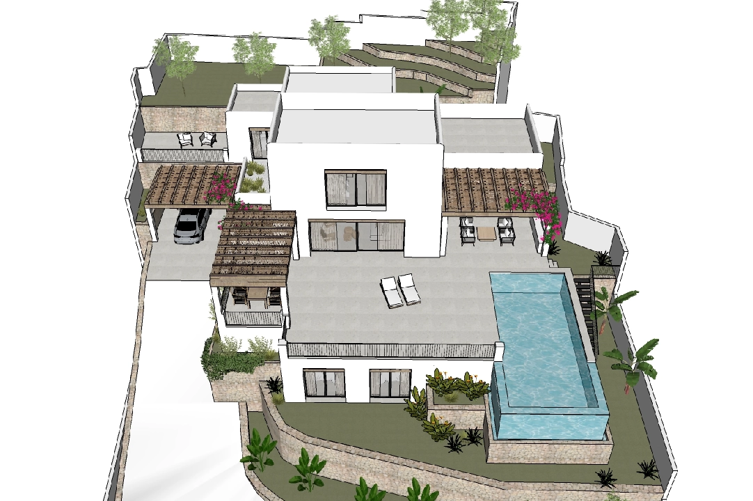 Villa in Moraira te koop, woonoppervlakte 425 m², Bouwjaar 2023, Airconditioning, grondstuk 1000 m², 4 slapkamer, 4 badkamer, Zwembad, ref.: BI-MT.H-777-7
