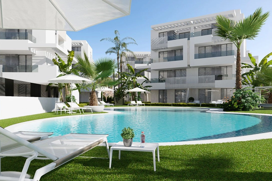 Erdgeschoss Apartment in Los Alcazares te koop, woonoppervlakte 128 m², Staat Eerste bewoning, 3 slapkamer, 2 badkamer, Zwembad, ref.: HA-LAN-401-A02-1