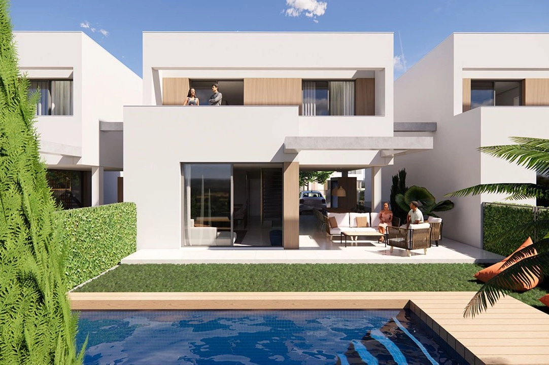 Villa in Los Alcazares te koop, woonoppervlakte 300 m², Staat Eerste bewoning, grondstuk 202 m², 3 slapkamer, 3 badkamer, Zwembad, ref.: HA-LAN-421-E01-1