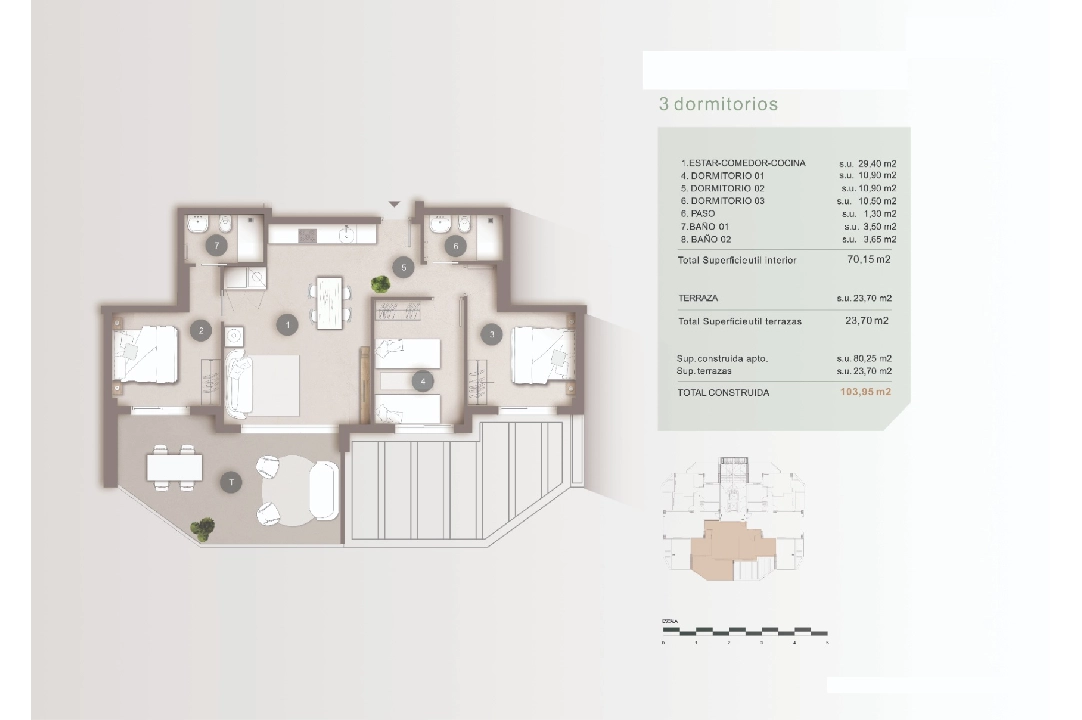 Apartment in Calpe te koop, woonoppervlakte 83 m², + KLIMA, Airconditioning, 3 slapkamer, 2 badkamer, Zwembad, ref.: BI-CA.A-020-15