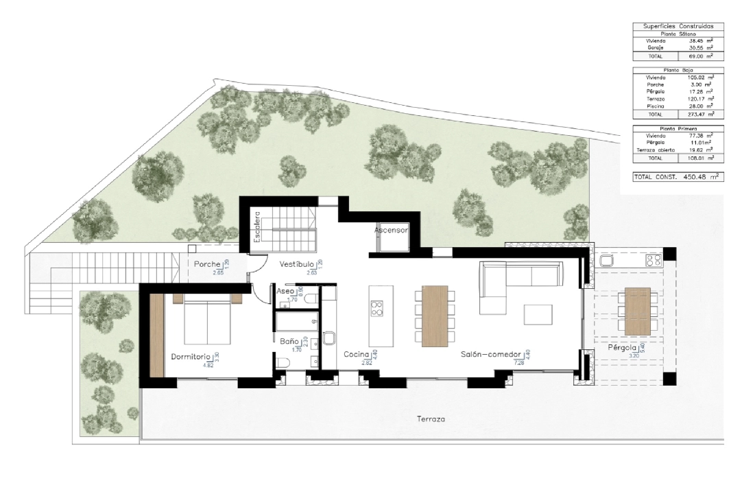 Villa in Benissa(Fanadix) te koop, woonoppervlakte 450 m², Airconditioning, grondstuk 800 m², 3 slapkamer, 3 badkamer, Zwembad, ref.: CA-H-1562-AMBI-6