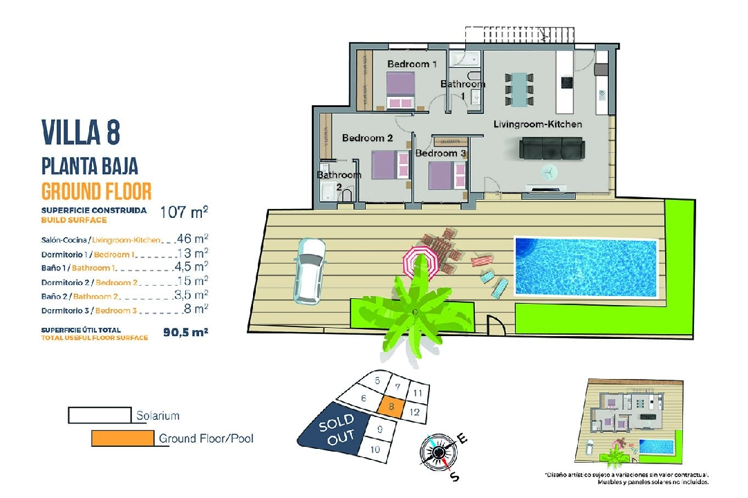 Villa in Finestrat te koop, woonoppervlakte 149 m², Staat Eerste bewoning, grondstuk 346 m², 3 slapkamer, 2 badkamer, Zwembad, ref.: HA-FIN-120-E03-33