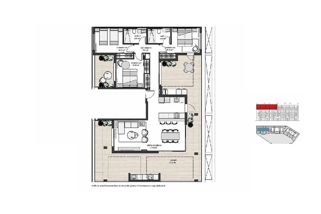Penthouse Apartment in Los Alcazares te koop, woonoppervlakte 187 m², Staat Eerste bewoning, 3 slapkamer, 2 badkamer, Zwembad, ref.: HA-LAN-450-A03-8
