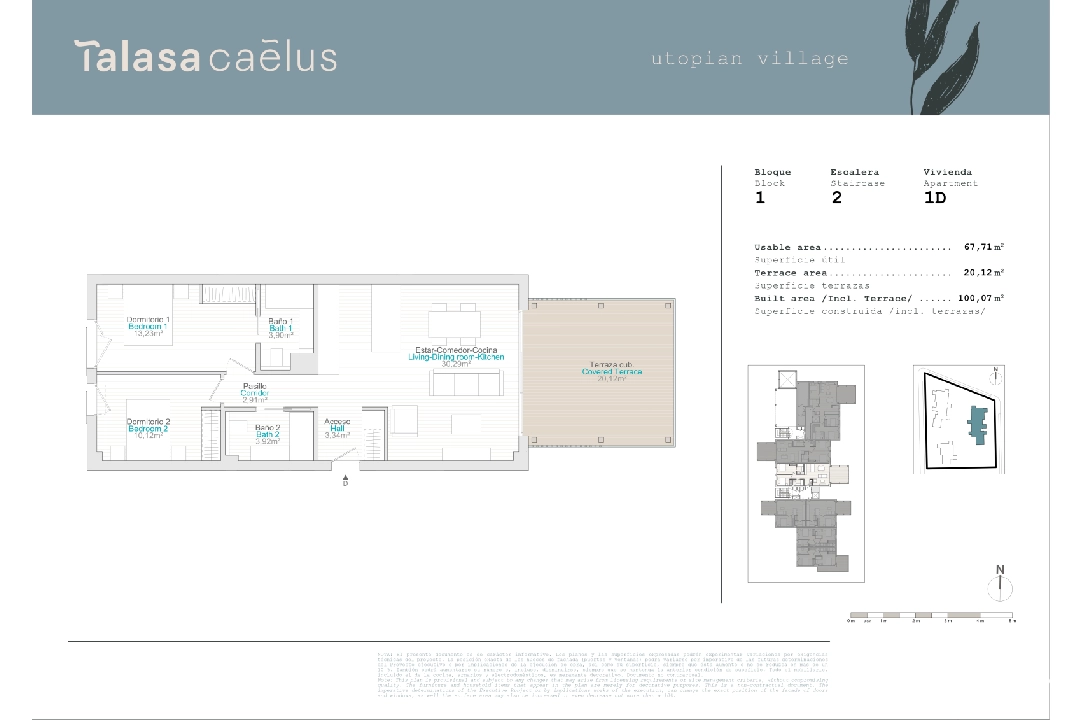 Apartment in El Vergel te koop, woonoppervlakte 20 m², Bouwjaar 2024, grondstuk 68 m², 2 slapkamer, 2 badkamer, ref.: TC-B1-1D-2