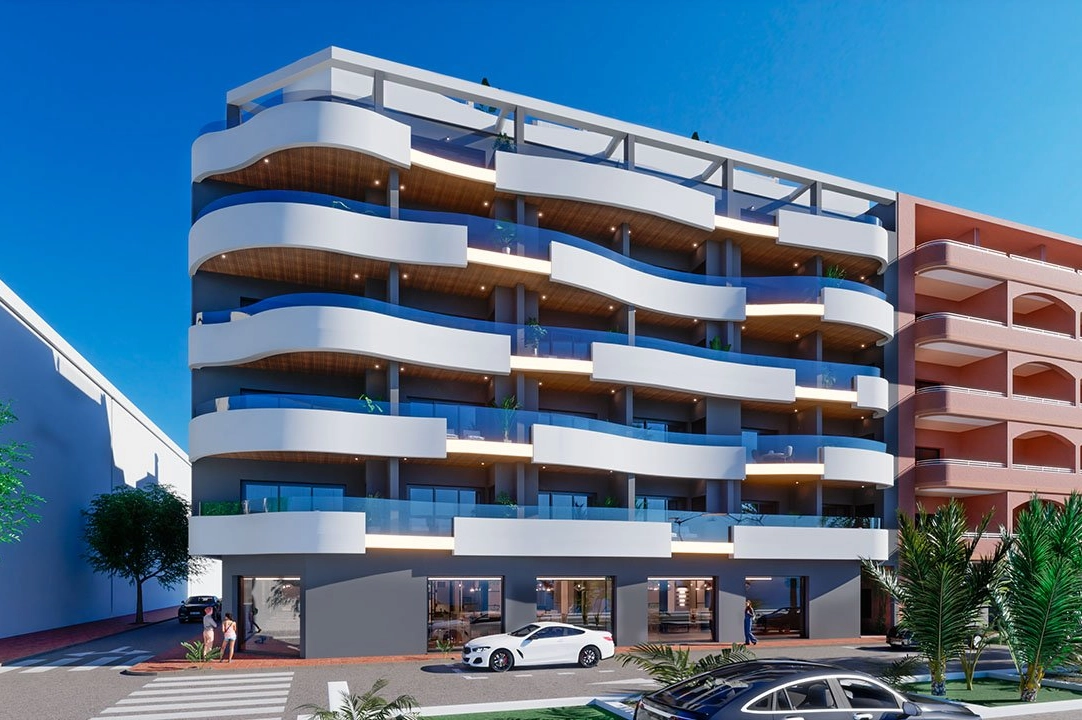 Etagen Apartment in Torrevieja te koop, woonoppervlakte 101 m², Staat Eerste bewoning, 3 slapkamer, 2 badkamer, Zwembad, ref.: HA-TON-203-A02-1