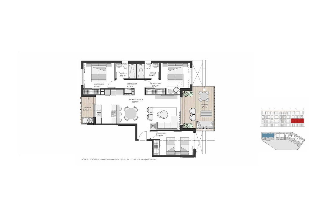 Etagen Apartment in Los Alcazares te koop, woonoppervlakte 125 m², Staat Eerste bewoning, 3 slapkamer, 2 badkamer, Zwembad, ref.: HA-LAN-450-A02-9