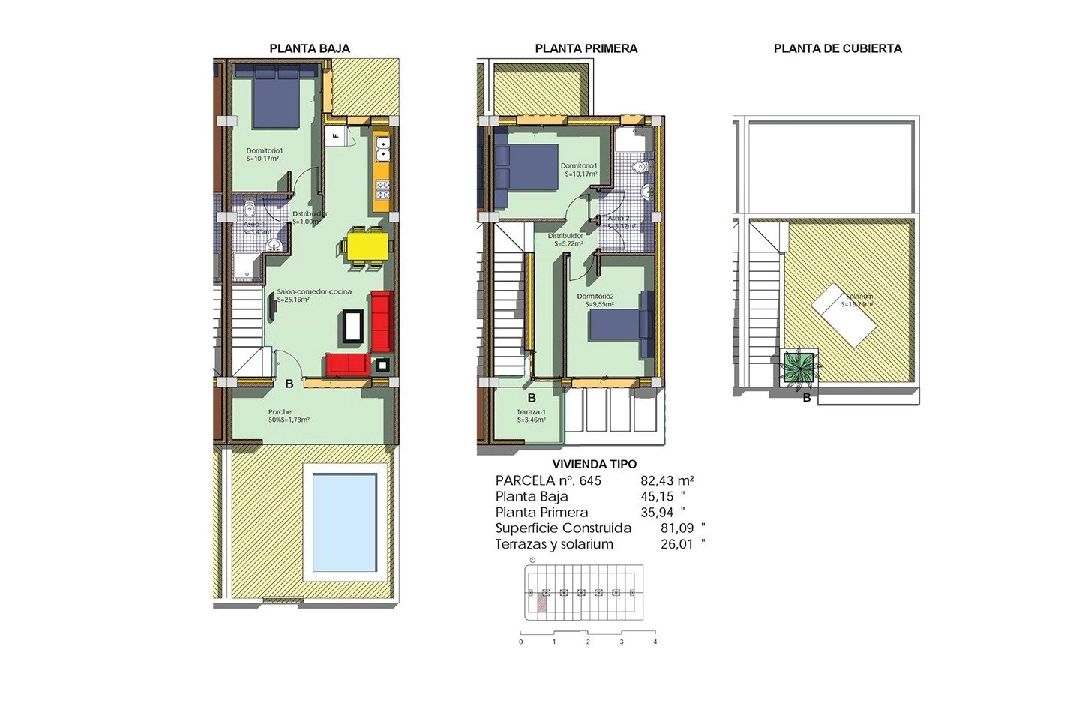 Reihenhaus in Villamartin te koop, woonoppervlakte 120 m², grondstuk 82 m², 3 slapkamer, 2 badkamer, Zwembad, ref.: HA-VMN-250-R01-17