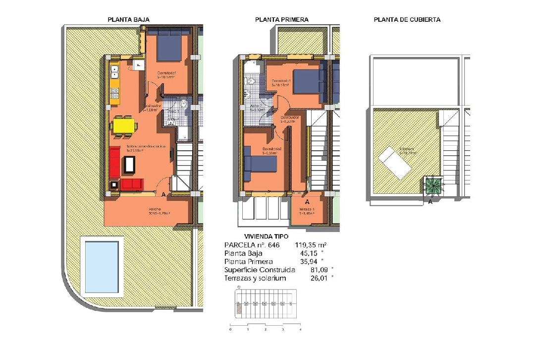 Reihenhaus in Villamartin te koop, woonoppervlakte 120 m², grondstuk 82 m², 3 slapkamer, 2 badkamer, Zwembad, ref.: HA-VMN-250-R01-18