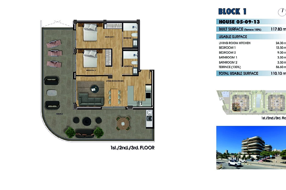 Etagen Apartment in Los Arenales del Sol te koop, woonoppervlakte 117 m², Staat Eerste bewoning, 2 slapkamer, 2 badkamer, Zwembad, ref.: HA-ADN-141-A01-30