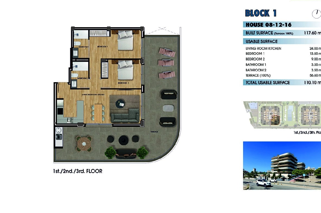Etagen Apartment in Los Arenales del Sol te koop, woonoppervlakte 117 m², Staat Eerste bewoning, 2 slapkamer, 2 badkamer, Zwembad, ref.: HA-ADN-141-A01-33
