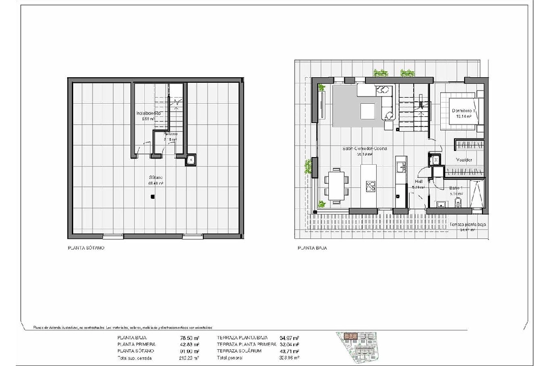 Doppelhaushälfte in Polop te koop, woonoppervlakte 324 m², Staat Eerste bewoning, grondstuk 353 m², 3 slapkamer, 2 badkamer, Zwembad, ref.: HA-PON-300-D01-5